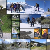 November 2013  Bis vor drei Jahren gingen wir einmal im Jahr auf eine Gletscher- oder Mountainbike Tour. Entweder standen Gipfeltouren mit Bergen zwischen 3000 und 4200 Meter, oder aber Biketouren mit 1500 bis 2000 Höhenmeter auf dem Programm. Ob auf Eis oder auf Schotterpisten, ob in der Schweiz, in Österreich oder in Italien, das waren immer tolle Erfahrungen. Anstrengend, aber lohnenswert. Meistens waren wir zu dritt; ich mit meinen beiden Turnerkumpels Heinz und Klaus-Uwe. Wir haben die Touren immer selbst geplant und organisiert. Um so schöner waren erfolgreiche Besteigungen oder erreichte Ziele. Anläßlich Klaus-Uwe's 60. Geburtstag habe ich eine Kollage mit den schönsten Erlebnissen zusammengestellt ...